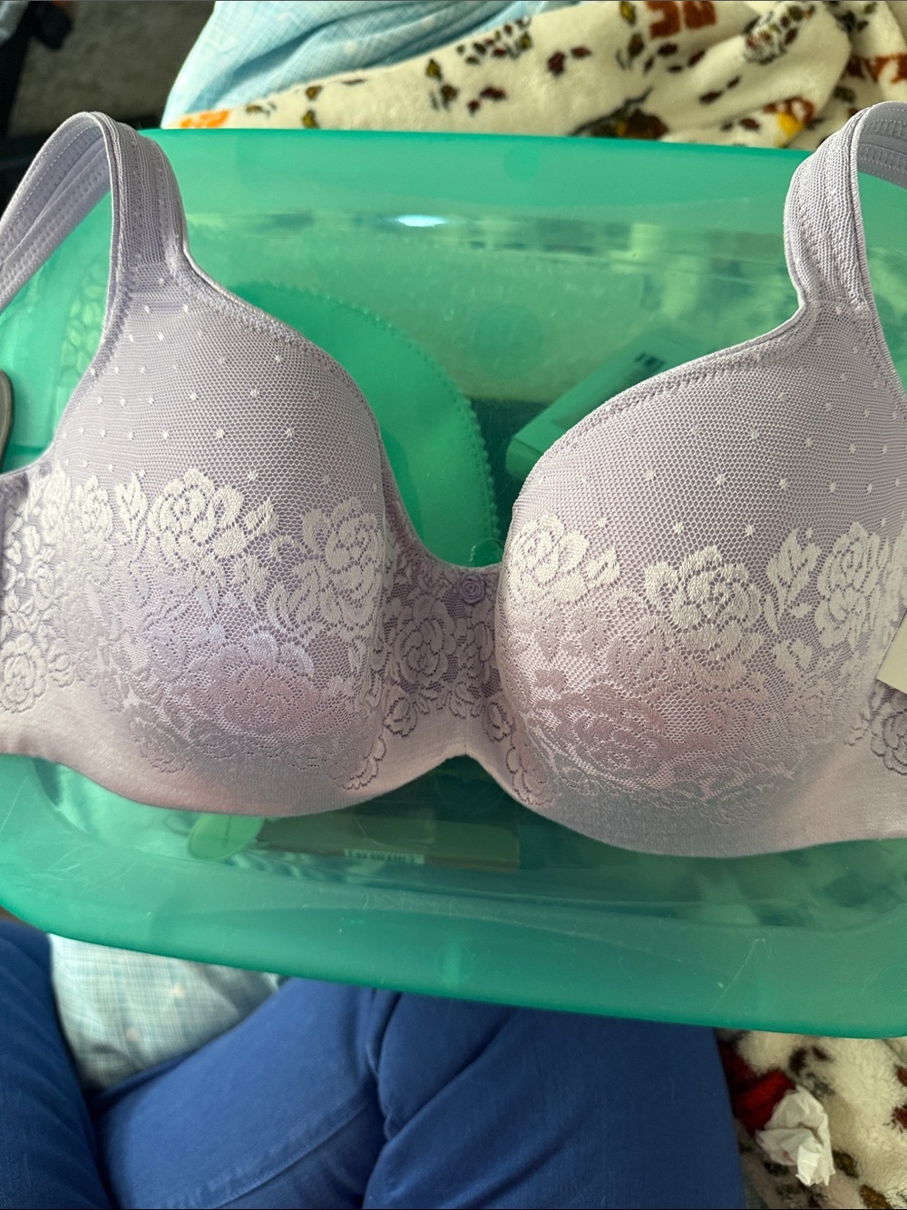 Soma Lilac Floral Lace T-Shirt Bra